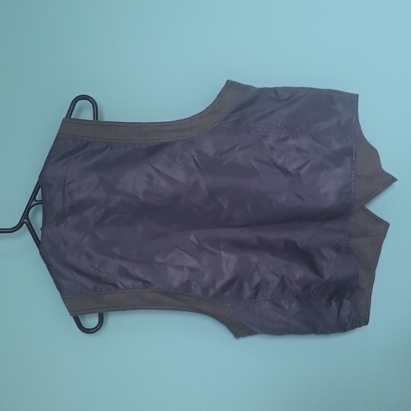 Large Men's vest Gray Brown Navy Plaid - Picture 4 of 5